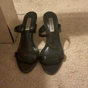 Steve Madden Black Heeled Sandals with Textured Straps